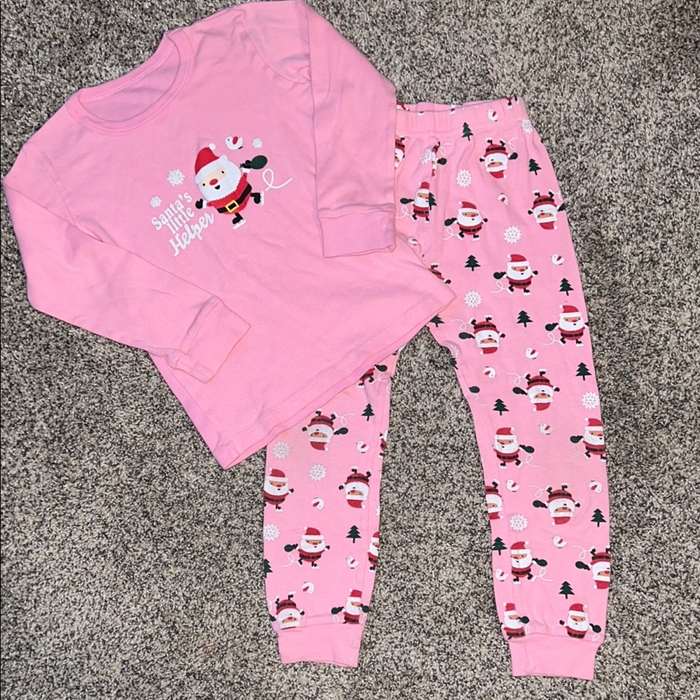 Pink Pajama Set with Christmas Design